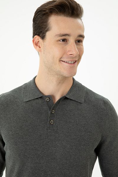 U.S. Polo Assn. Men's Anthracite Melange Sweater 50271041 -Vr081