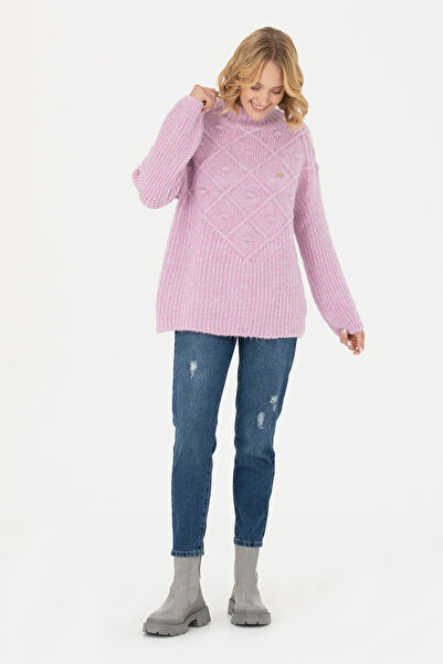 U.S. Polo Assn. Pulover de damă cu gât roz - 50270452 -VR231