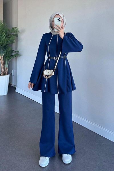 Şulemoda Giyim Navy Blue Prague Suit Set