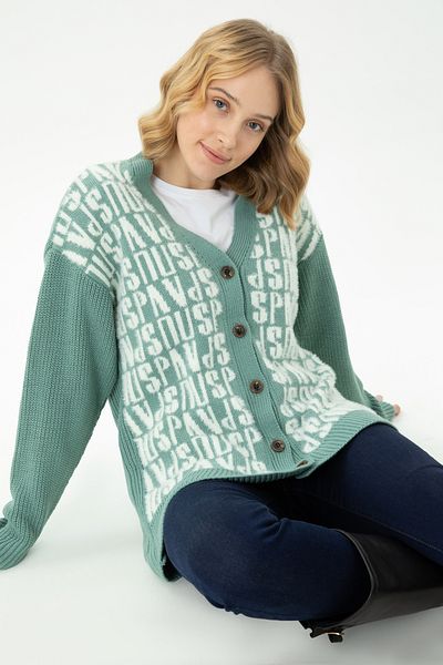 U.S. Polo Assn. Γυναικεία πλεκτή ζακέτα μέντας 50269491 -VR090