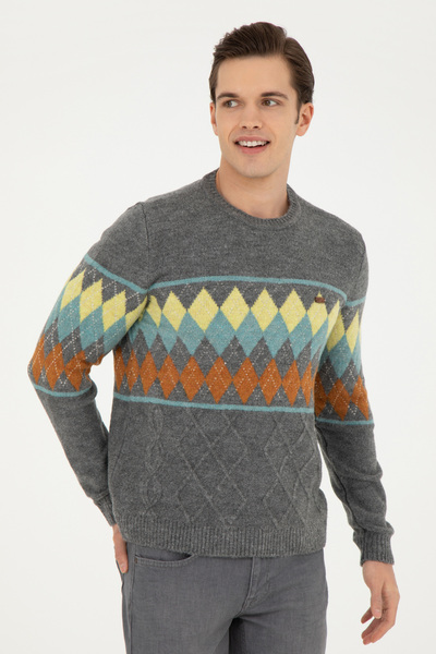 U.S. Polo Assn. Men's Gray Melange Sweater 50270999 -Vr086