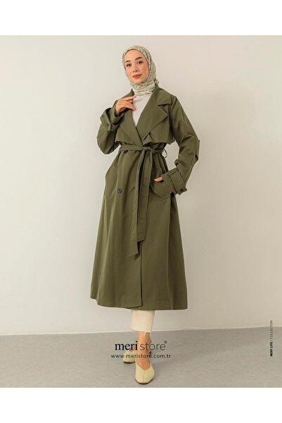 Meri Store Dört Düğmeli Haki Trençkot