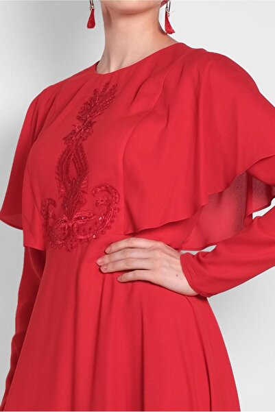 Alvina Flounced Embroidered Dress - 4268