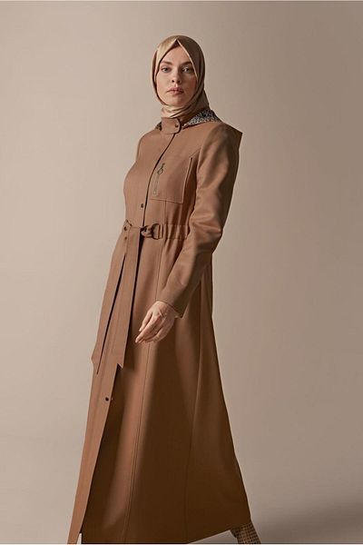 Alvina Λεπτομερής παλτό Cummerbund 10298
