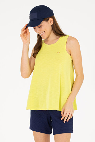 U.S. Polo Assn. Kadın Neon Sarı Bisiklet Yaka Kolsuz Tişört 50262481-VR168