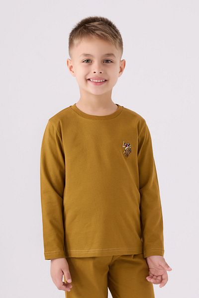 U.S. Polo Assn. Set de pijamale galbene cu mâneci lungi pentru băiat
