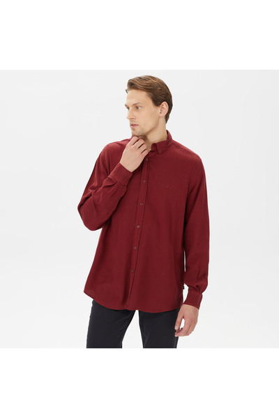 Nautica Erkek Bordo Classic Fit Gömlek