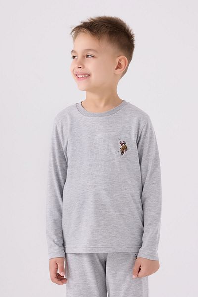 U.S. Polo Assn. Σετ πιτζάμες για αγόρι σε γκρι μακρυμάνικο