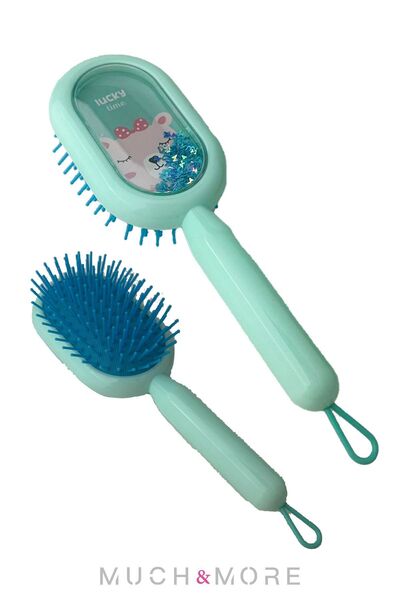 Much and More فرشاة تمشيط الشعر اللامعة موديل بيضاوي أخضر