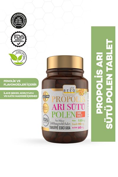 Bee`o Up Propolis Bee Milk Pollen Suction Tablet 500 mg x 60 Pieces