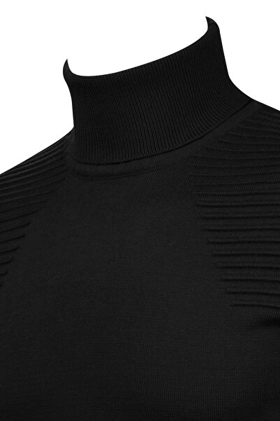 Çizgi Triko Men's Full Fisherman Knitwear Sweater Patterned Sleeves and Waist Elastic Regular Fit-5020E