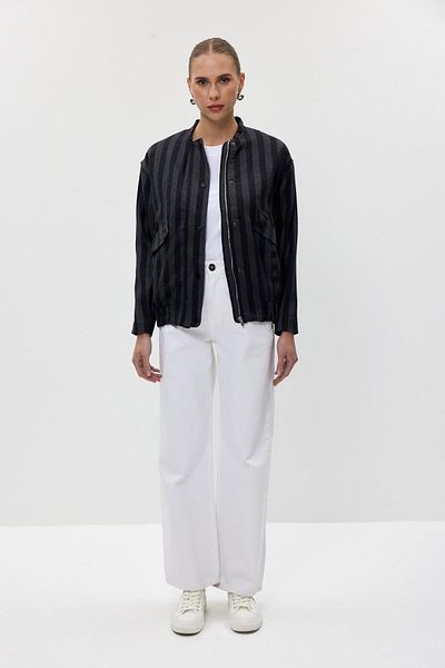 Tuba Butik Stamp Bomber Black Women's Jacket