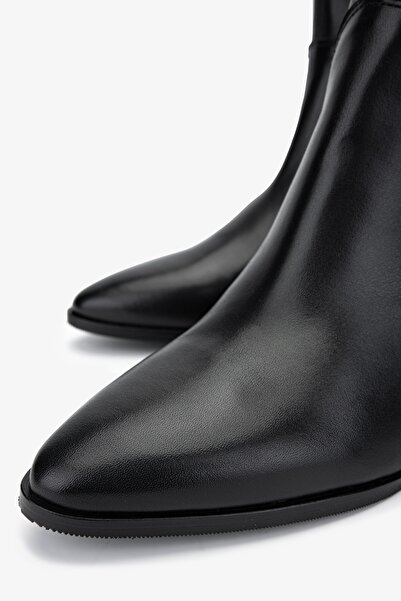 Valmenti Kadın Siyah Deri Klasik Bot