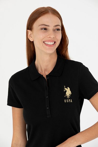 U.S. Polo Assn. Μαύρο πλεκτό γυναικείο φόρεμα 50262696 -VR046