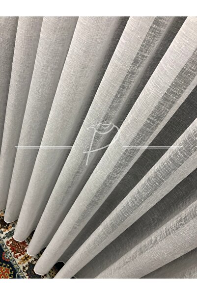 Perde Pendik Orijinal Natürel Foldet Keten Kırışmaz Düz Tül Perde Sık Pileli
