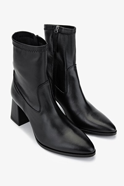 Valmenti Kadın Siyah Deri Klasik Bot