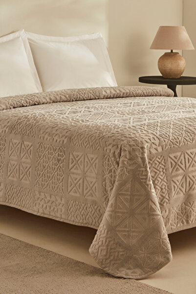 Karaca Home Rita Tek Kişilik Emboss Battaniye Açık Gri