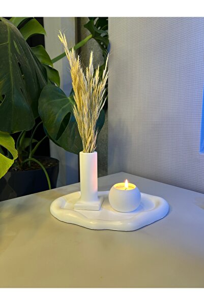 Miya Art Studio Διακοσμητικό Πλάκα από Μπετόν Σύννεφο |   Θυμιατήρι (Ξηρά Φυτ...