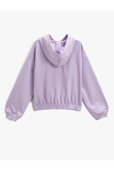 Koton Bedrucktes Kapuzen-Sweatshirt mit langen Ärmeln