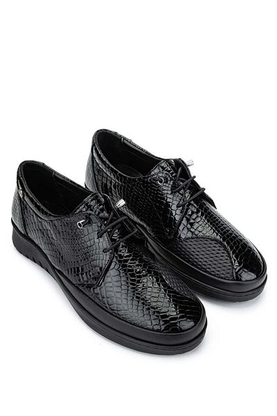 Tamer Tanca Women's Genuine Leather Black Casual Shoes