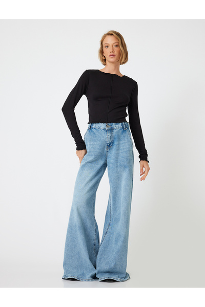 Koton Țesătură din viscoză cu mânecă lungă, cu cusătură inversă