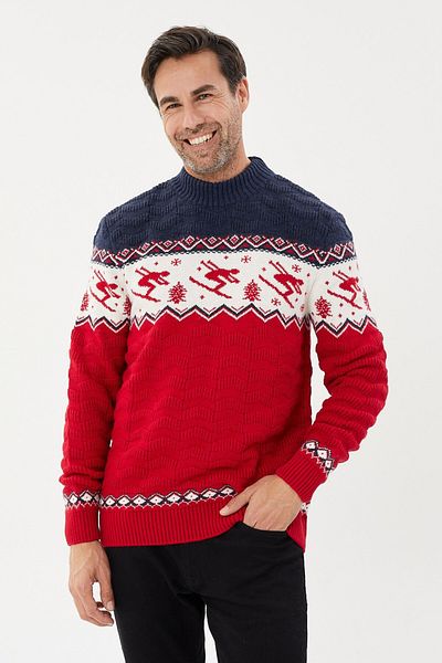 Tony Montana Ski Patterned Regular Fit Wool Sweater-T-5012