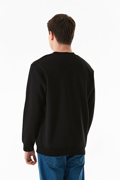 Fulla Moda 3 Yarn Basic Elastic Waist Crew Neck Sweatshirt