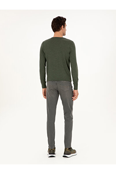 Cacharel Haki Slim Fit Pamuk Karışımlı Jean Pantolon 50290508-VR027