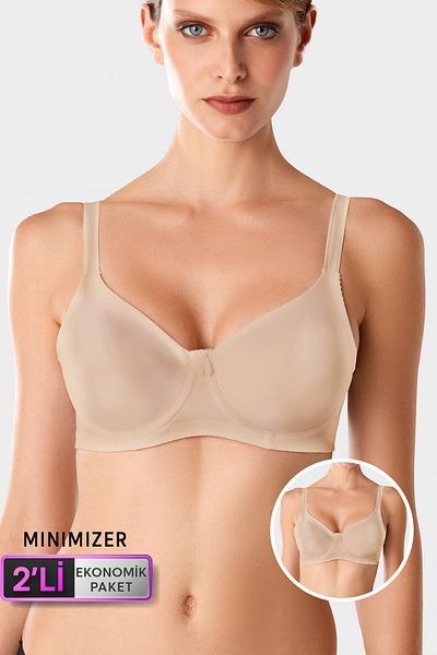 Pierre Cardin Economic Package of 2 Skin 7001 Underwire Minimizer Gather Σετ σουτιέν (προαιρετικόdd Cup)