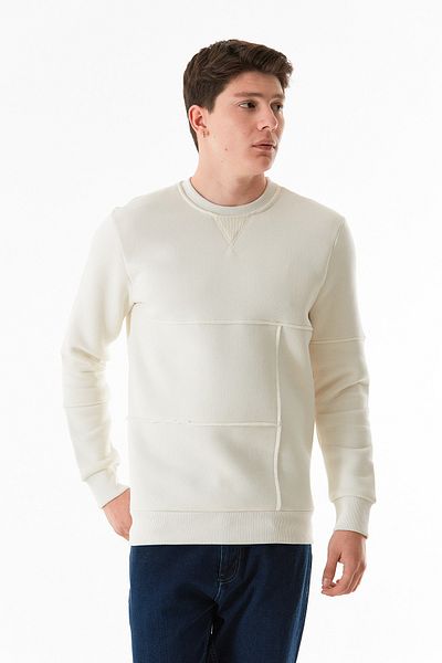 Fulla Moda Φούτερ με 3 κλωστές Basic Crew Neck