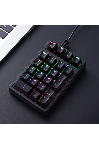 Choice Blue Switch Black Apayado T21 Number Keyboard 21key Wired Mechanical Number Keyboard,multicolor Ligh