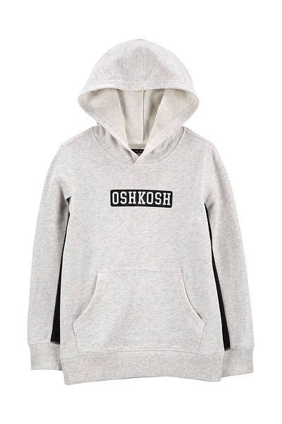 OshKosh Φούτερ για μικρά αγόρια με γκρι κουκούλα