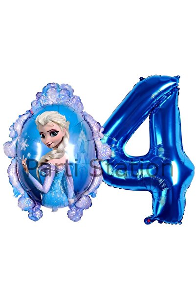 Parti Station Frozen Elsa Konsept 4 Yaş Balon Set Karlar Ülkesi Tema Doğum Gü...