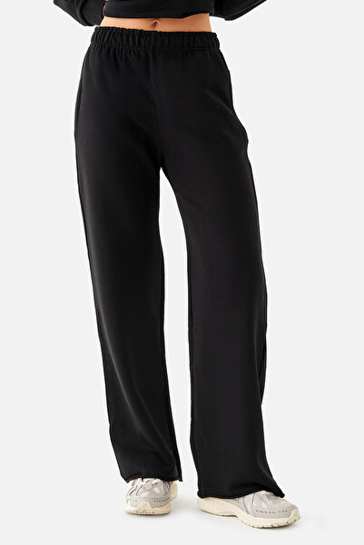 Superstacy Amelia Flare Wide Leg Black Sweatpants