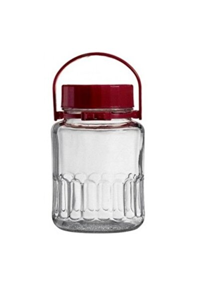 Paşabahçe 80005 Red Jar with Lid 3 Liters