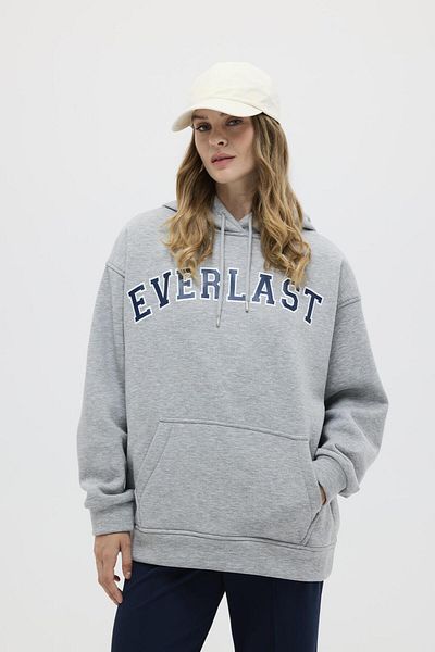 KADRİYE BAŞTÜRK Γκρι Oversize Φούτερ - Rose Gold Printed
