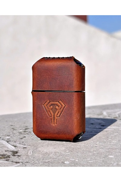 Fil Deri El Yapımı Hakiki Deri Kılıflı Çakmak