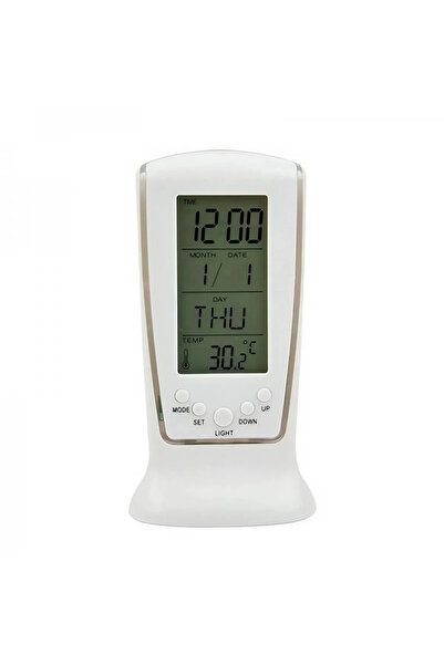Choice White Calendar Clock Digital LED Clock Desktop Clock Bedside Temperatu...