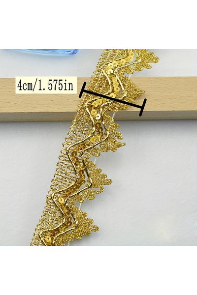 Choice 4 meters Golden 3 4m/13.12ft each pack Golden lace trims big wide sewing hat curtain dress accessory