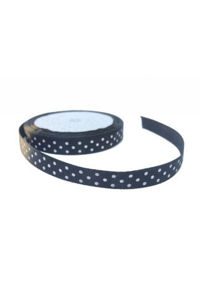 Hayaller Dükkanı Μαύρες Σατέν Κορδέλες - 1cm 10mt με Πόντους, p1-