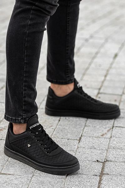 brosco Leather Quilted Daily Orthopedic Comfortable Quality Lace-up Casual Men's Sneaker Sports Shoes
