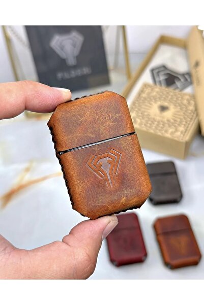 Fil Deri El Yapımı Hakiki Deri Kılıflı Çakmak