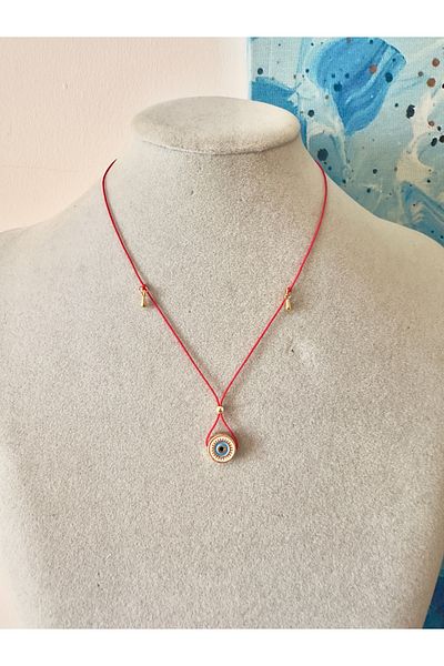 Atelier Çağla Red Eye Evil Eye Bead Necklace