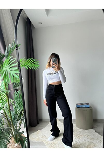 dossy dossy Ψηλόμεσο τζιν Palazzo Γυναικείο τζιν παντελόνι