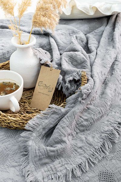 Meet MyNatural Double Muslin Bedspread Pique Multi-Purpose Blanket