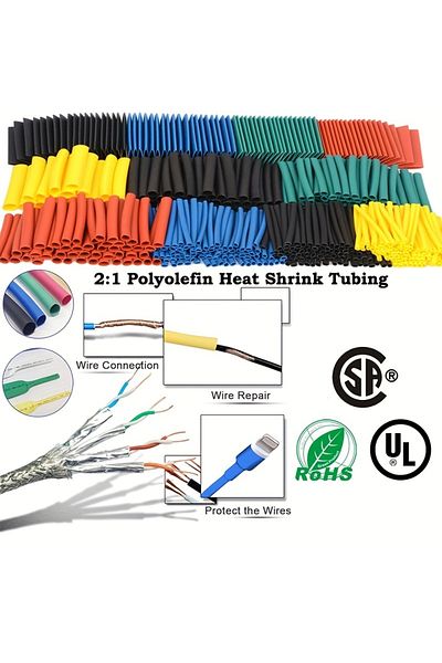 Choice 164PCS Thermos Tube Stopper Heat Shrinkable Tubing Wrapping Thermo Retractable Shrinkable Insulat...