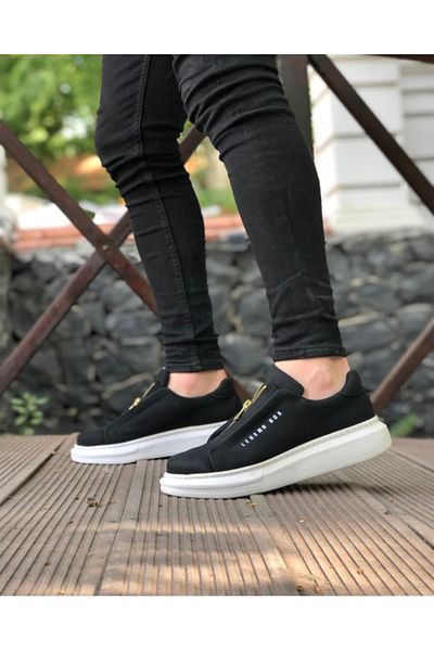 onexsports Men's Skin Leather Zippered Sneakers Orthopedic Seasonal Casual Shoes