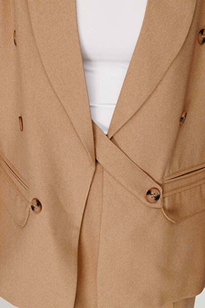 Hooopstore Premium Double Breasted Camel Blazer Jacket