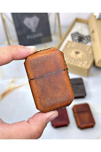 Fil Deri El Yapımı Hakiki Deri Kılıflı Çakmak