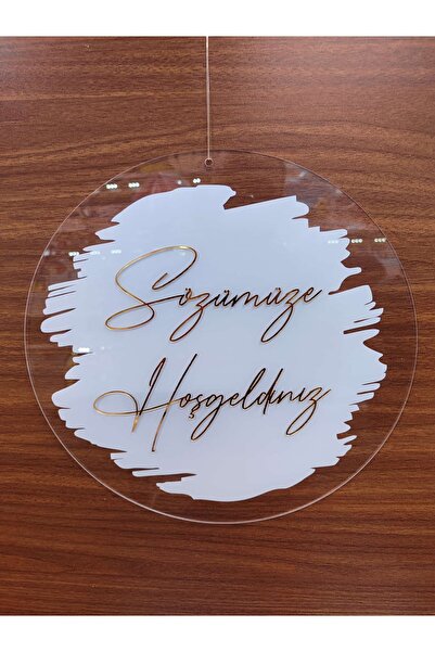 Elif lazer kesim Welcome to Our Word Plexi Door Ornament